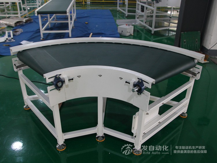 PU墨綠皮帶碳鋼烤漆結構90度轉彎機 PU墨綠皮帶碳鋼烤漆結構90度轉彎機